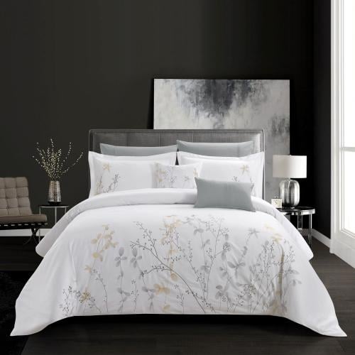 طقم لحاف 8 قطع مطرز 100% قطن