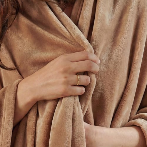 بطانية مخمل فائقة النعومة - بلانكت بني فاتح