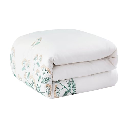 طقم مفرش نرجس مطرز أنيق - مايكروفايبر