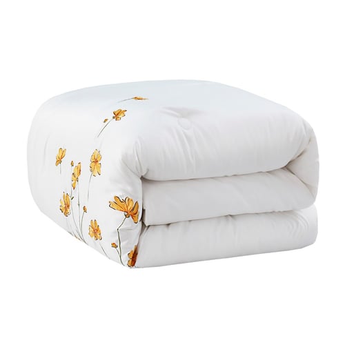 طقم مفرش أقحوان مطرز أنيق - مايكروفايبر