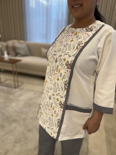 طقم ارانب رمادي