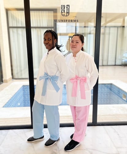 طقم يونيفورم ربط وردي