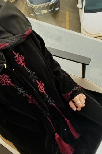 Burgundy abaya