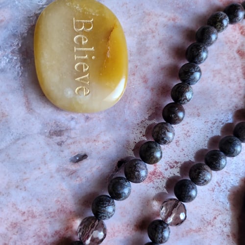 سبحة الفخامة من حجر سنوفليك اوبسيديّن Snowflake Ob...