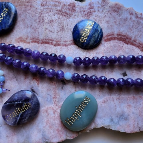 سبحة الفخامة والأناقة من حجر الأمثيست Amethyst و ا...