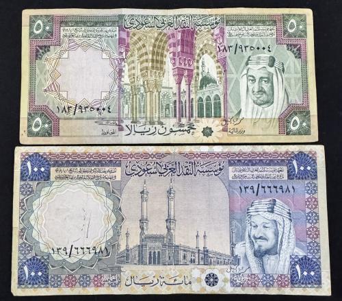 50+100ريال الملك خالد بن عبدالعزيز الحالة ممتازة