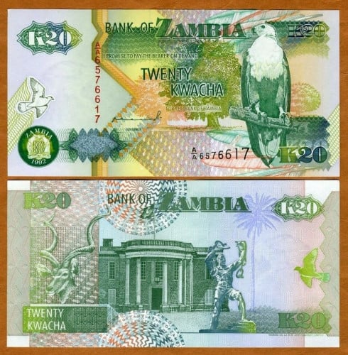 زامبيا فئة 20 كواشا أنسر اصدار قديم