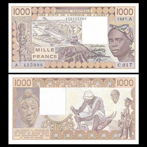 ساحل العاج فئة 1000 فرنك غرب أفريقيا اباوت انسر اص...