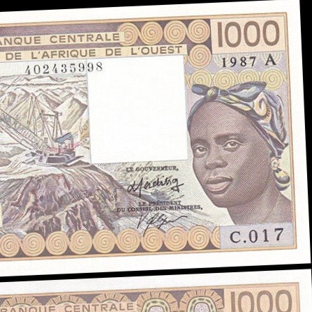 ساحل العاج فئة 1000 فرنك غرب أفريقيا اباوت انسر اص...