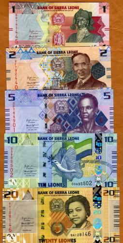 سيراليون طقم فئات (1+2+5+10+20) ليون أنسر