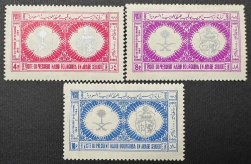 طابع زيارة الحبيب بورقيبة- 1965م- إصدار كامل