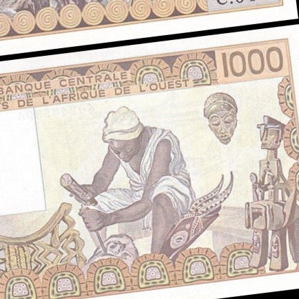 ساحل العاج فئة 1000 فرنك غرب أفريقيا اباوت انسر اص...