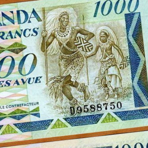 رواندا فئة 1000فرنك أنسر إصدار قديم (الثمانينيات)