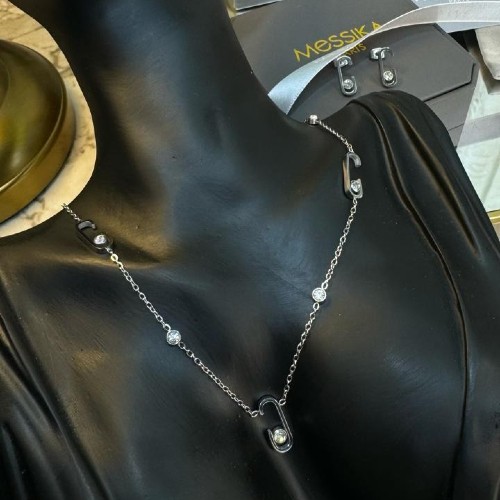 طقم سلسال مسيكا درجه اولى بلونين ذهبي فضي