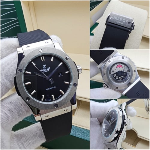 ساعه هوبلوت رجاليه جلد اوتموماتك