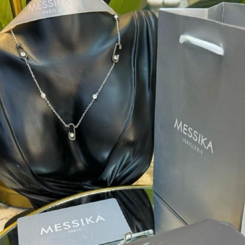 طقم سلسال مسيكا درجه اولى بلونين ذهبي فضي