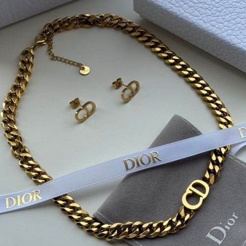 طقم ديور جنزير سلسال وحلق