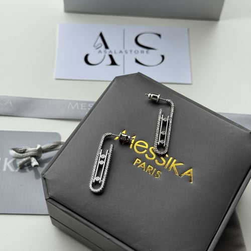 طقم سلسال حلق مسيكا فصوص فضي /ذهبي