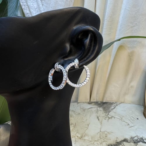 طقم كارتير سلسال معا حلق فضي