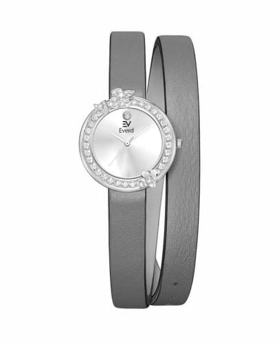 ساعه نسائيه جلد رصاصي