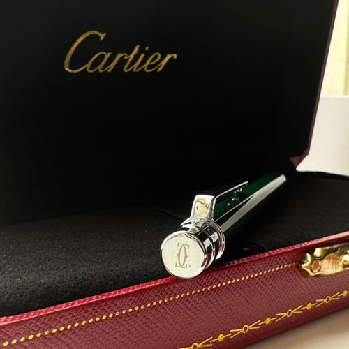 قلم كارتير هاي كولتي فضي علا اخضر