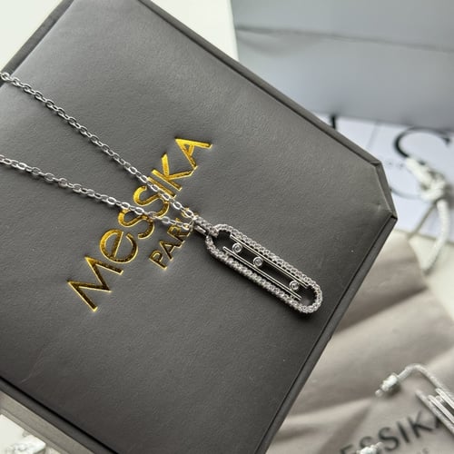 طقم سلسال حلق مسيكا فصوص فضي /ذهبي