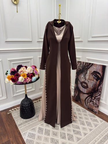 فستان موكا فخم قطعتين