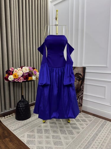 فستان العيد ازرق انيق