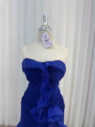 فستان الاناقه لونين ازرق احمر فخم وراقي