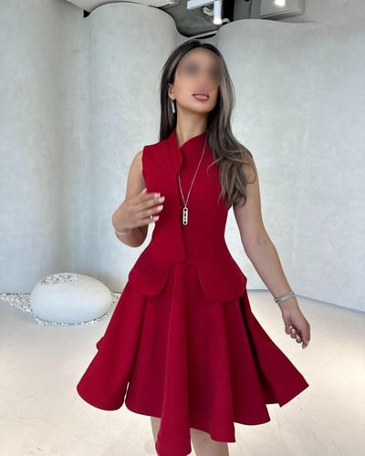 فستان احمر قصير