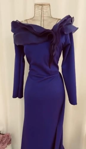 فستان اربع الوان موف غامق + احمر فخم + فوشي + عودي