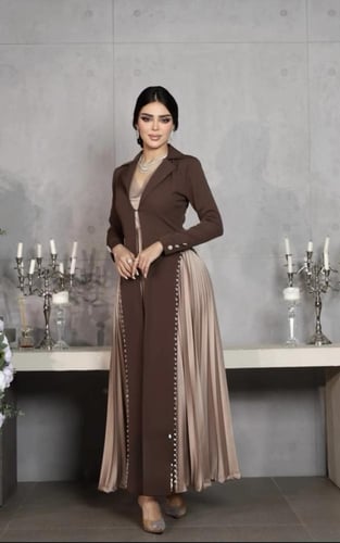 فستان موكا فخم قطعتين