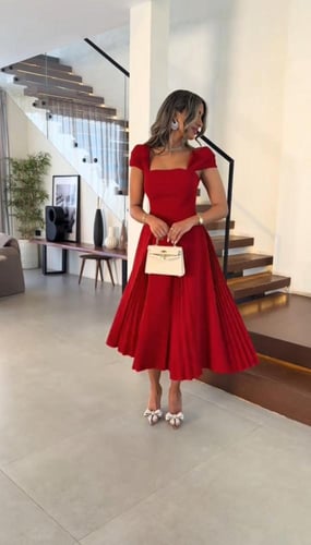 فستان العيد احمر انيق