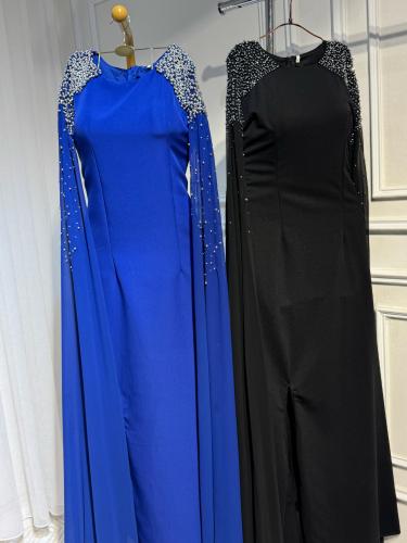 فستان شهد الشمري ثلاث الوان احمر - ازرق - اسود