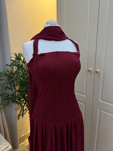 فستان برغندي انيق