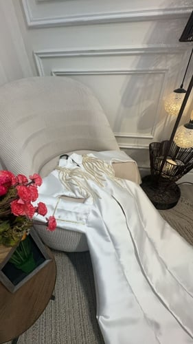 فستان الترند الشغل الاصلي ابيض سكري جذاب ومميز