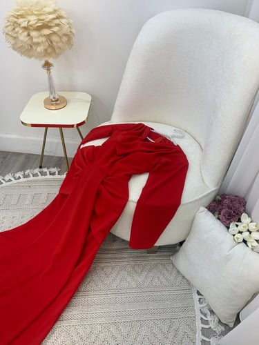 فستان احمر راقي جدا مميز