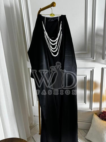 فستان انيق مع لؤلؤ بالظهر ثلاث الوان اسود - عودي -...