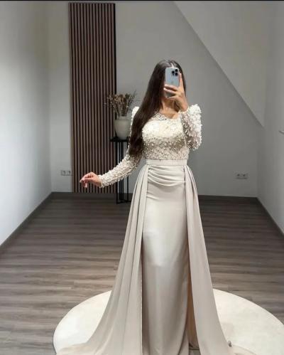 فستان بيج فاتح انيق