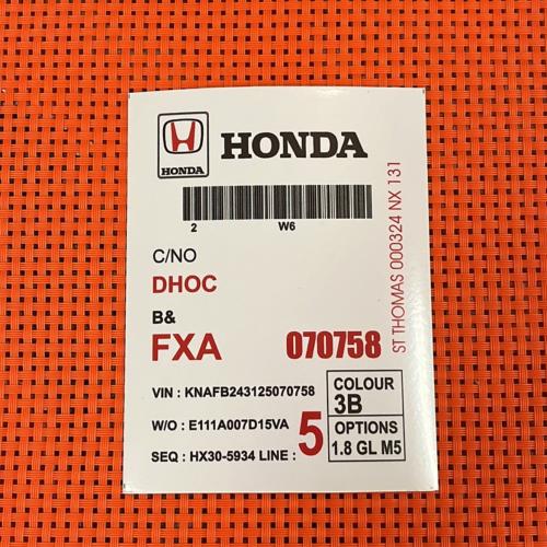 استيكر المثلث الخلفي هوندا