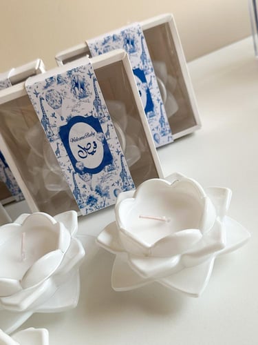 شموع الورد الكرستالي