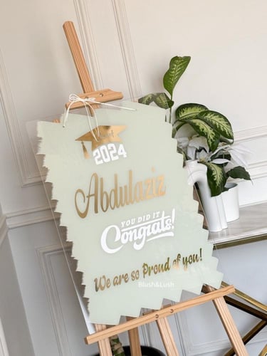 لوحة تخرج اكريلك مستطيلة ملونة