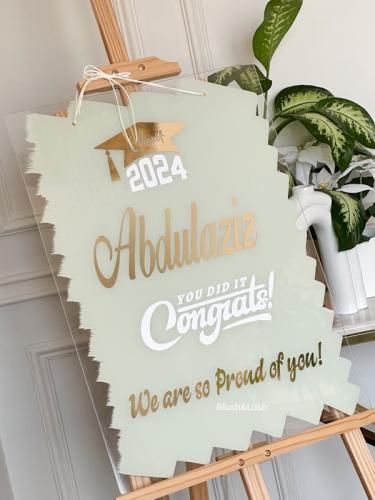 لوحة تخرج اكريلك مستطيلة ملونة