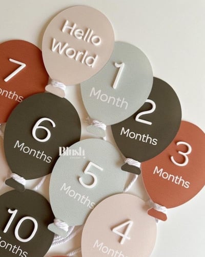 Boho Balloon Baby Milestones