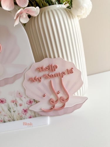 قطعة اسم اكريلك مع تصميم الصدفة / مع كتابة اكريلك...