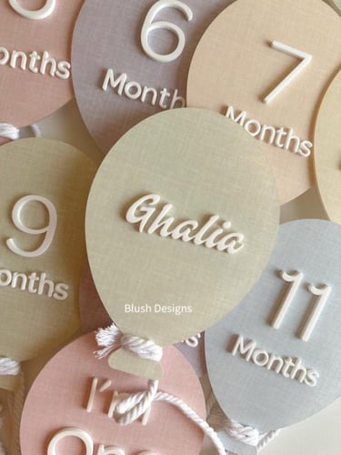 Pastel Balloon Baby Milestone set (A)