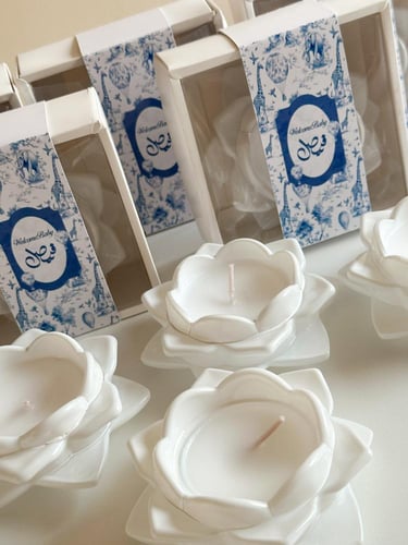 شموع الورد الكرستالي