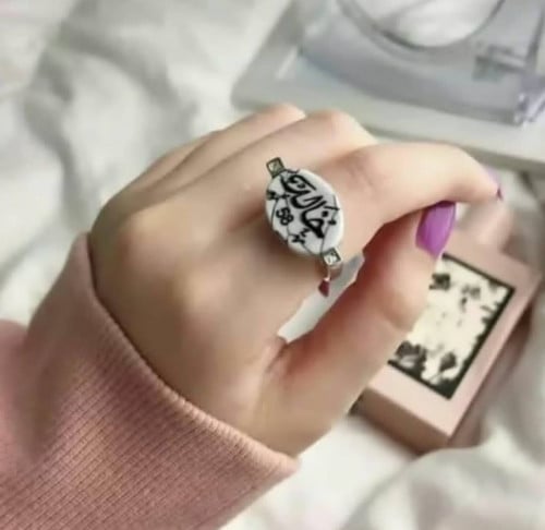 خاتم ملكي بلاسم والتاريخ فضه خالص عيار 925