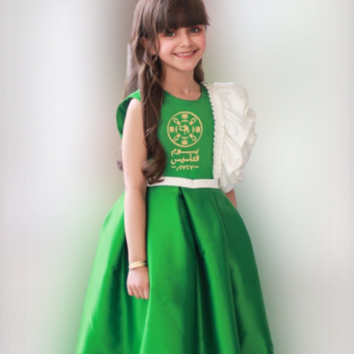 فستان يوم التأسيس لون أخضر حسب الطلب