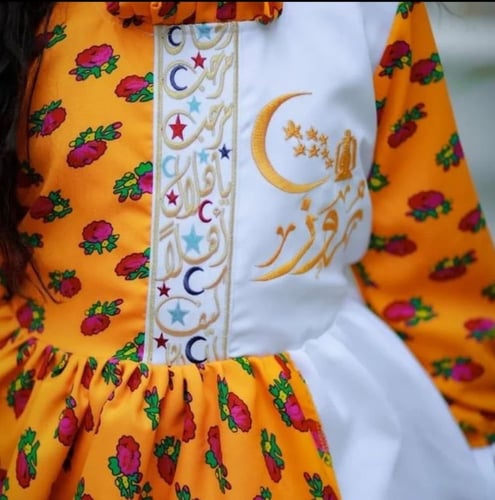 فستان شالكي برتقالي بناتي